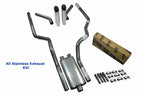 Dual Exhaust for Ford F150 (2021–2025) - Stainless Steel, Corner Slash Tip