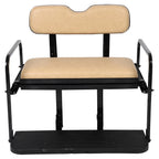Rear Flip Seat Kit with Tan Cushions for EZGO TXT Golf Cart (1994–Present)