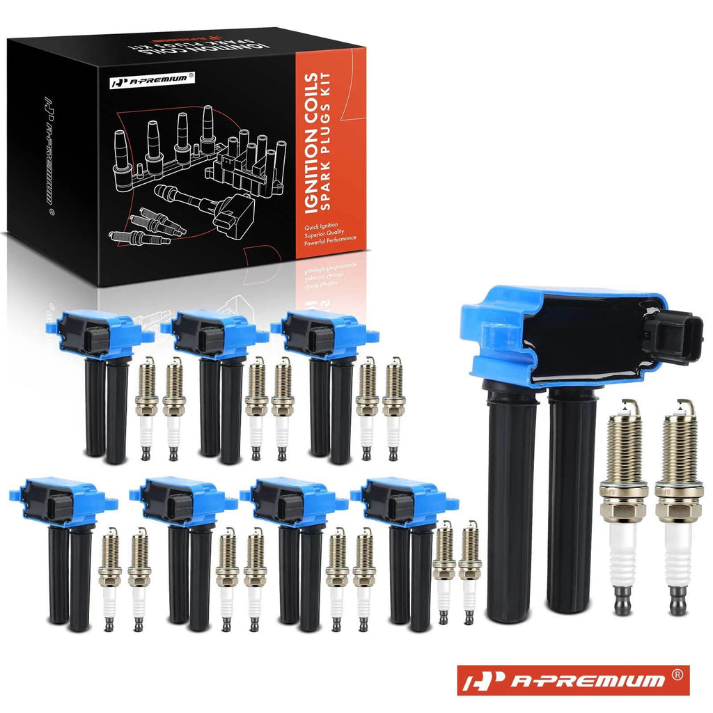 Set of 8 Ignition Coils & 16 Iridium Spark Plugs for Jeep Grand Cherokee (1999–2023)
