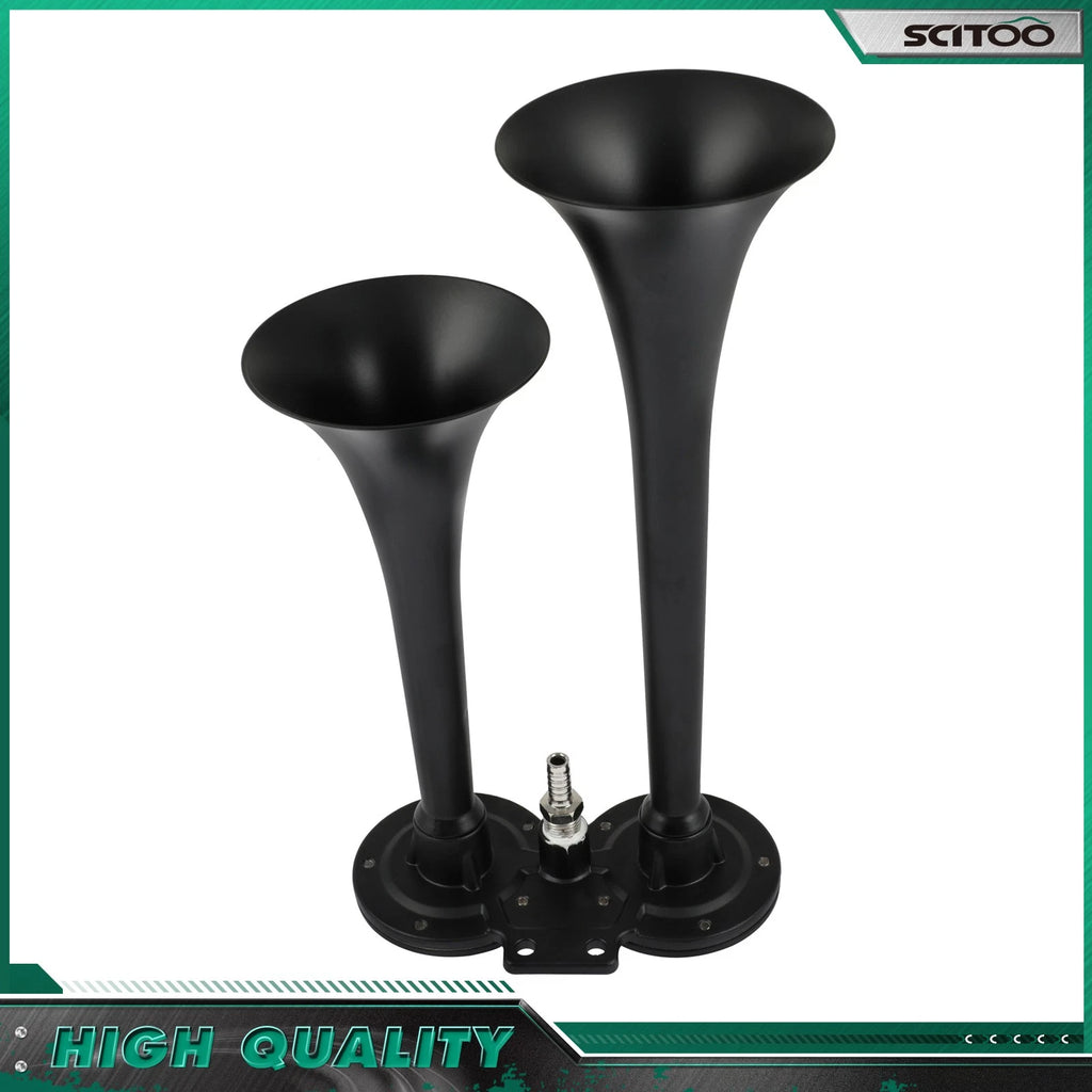 Dual Trumpet Air Horn System Kit for Car Truck Boat (12V)