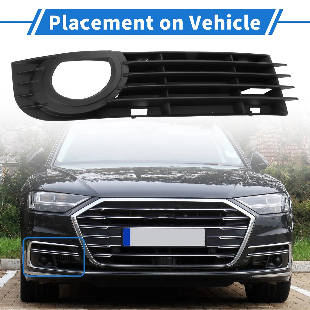 1pc Fog Light Grill for Audi A8 D3 (2005–2007) No. 4E0807682AD ABS