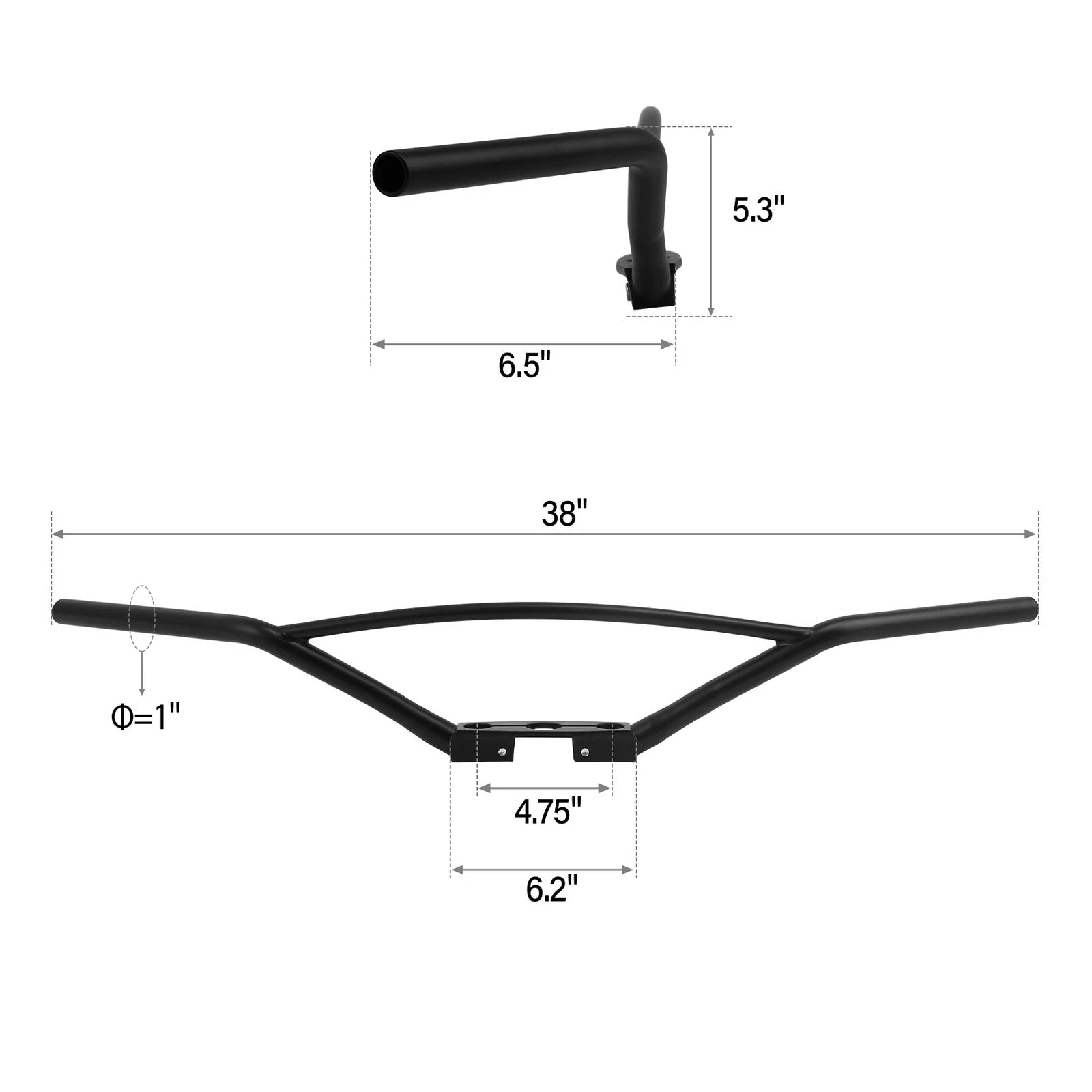 Handlebar for Harley EL FL WL G (1936–1958) Black
