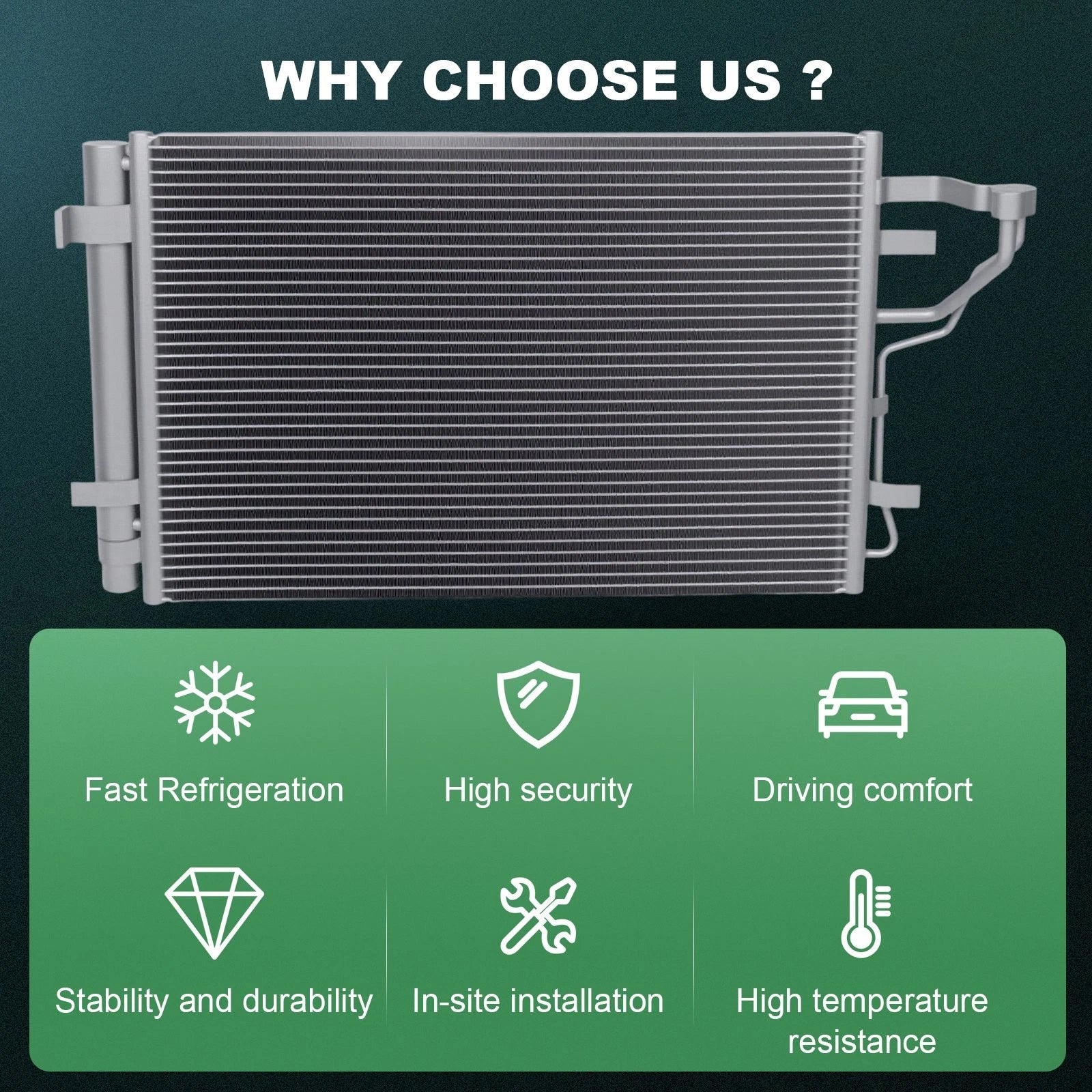 Aluminum AC Condenser for Hyundai Elantra (2007–2012)
