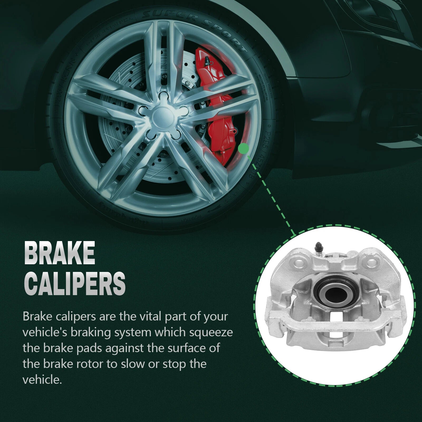 Rear Left Brake Caliper for Chevy Silverado 1500 (1999–2023)