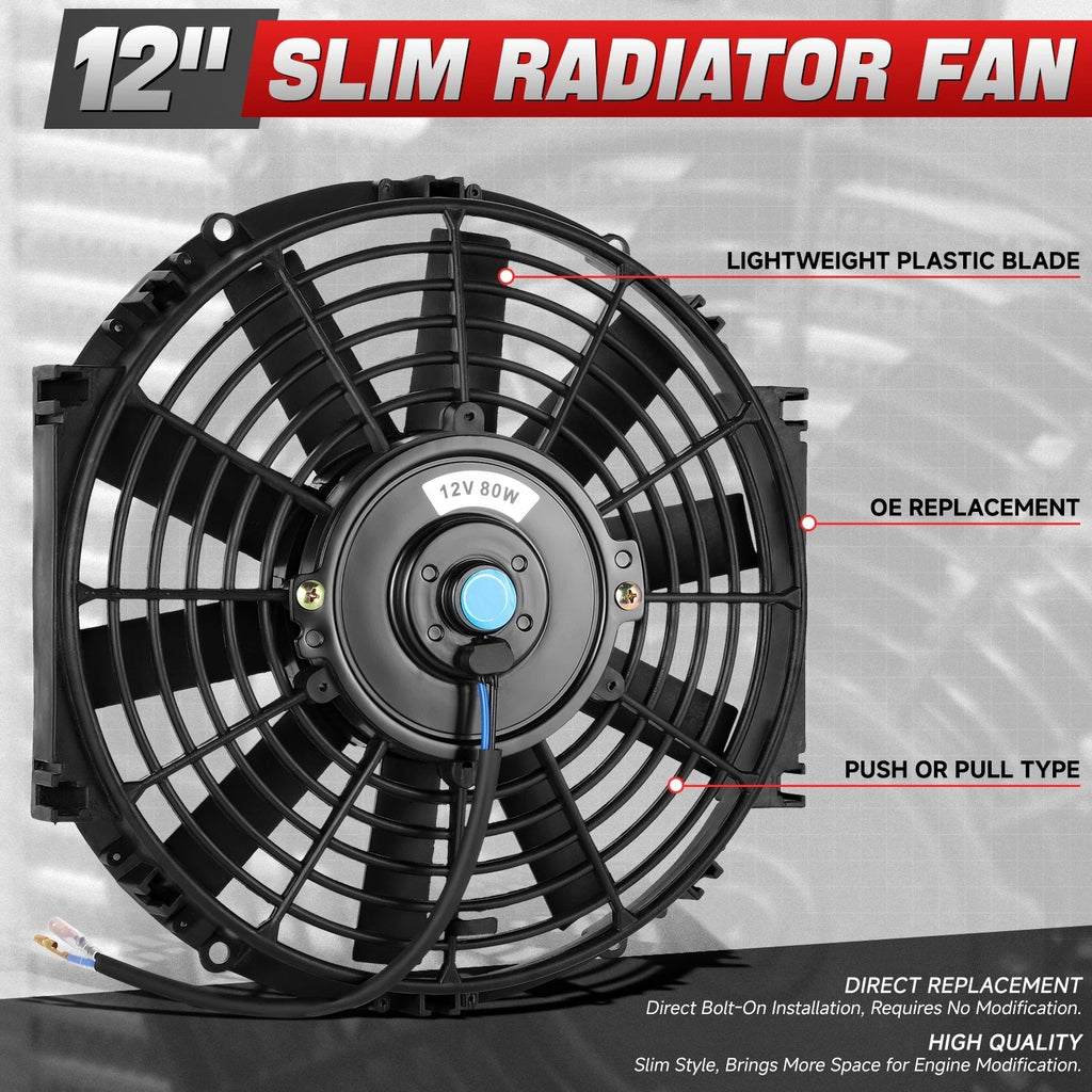 2 Row Aluminum Radiator + Black Fan for Honda Civic/Del Sol/Integra (1992–2000)