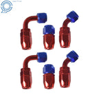 Set of 6 Braided Stainless Steel Fuel Line Hose Ends for Rotary Swivel