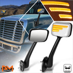 Sequential LED Amber Turn Signal Hood Mirrors for Freightliner Cascadia (2008–2017)