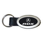 Black Leather Oval Keychain - Officially Licensed for Acura RDX