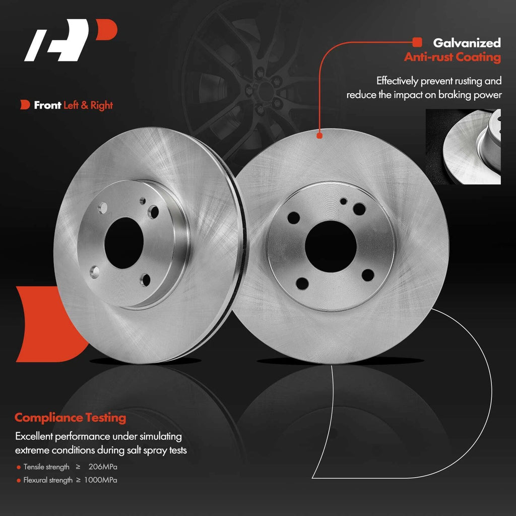 Set of 2 Front Disc Brake Rotors & Ceramic Pads for Ford Escort (1991–2002)