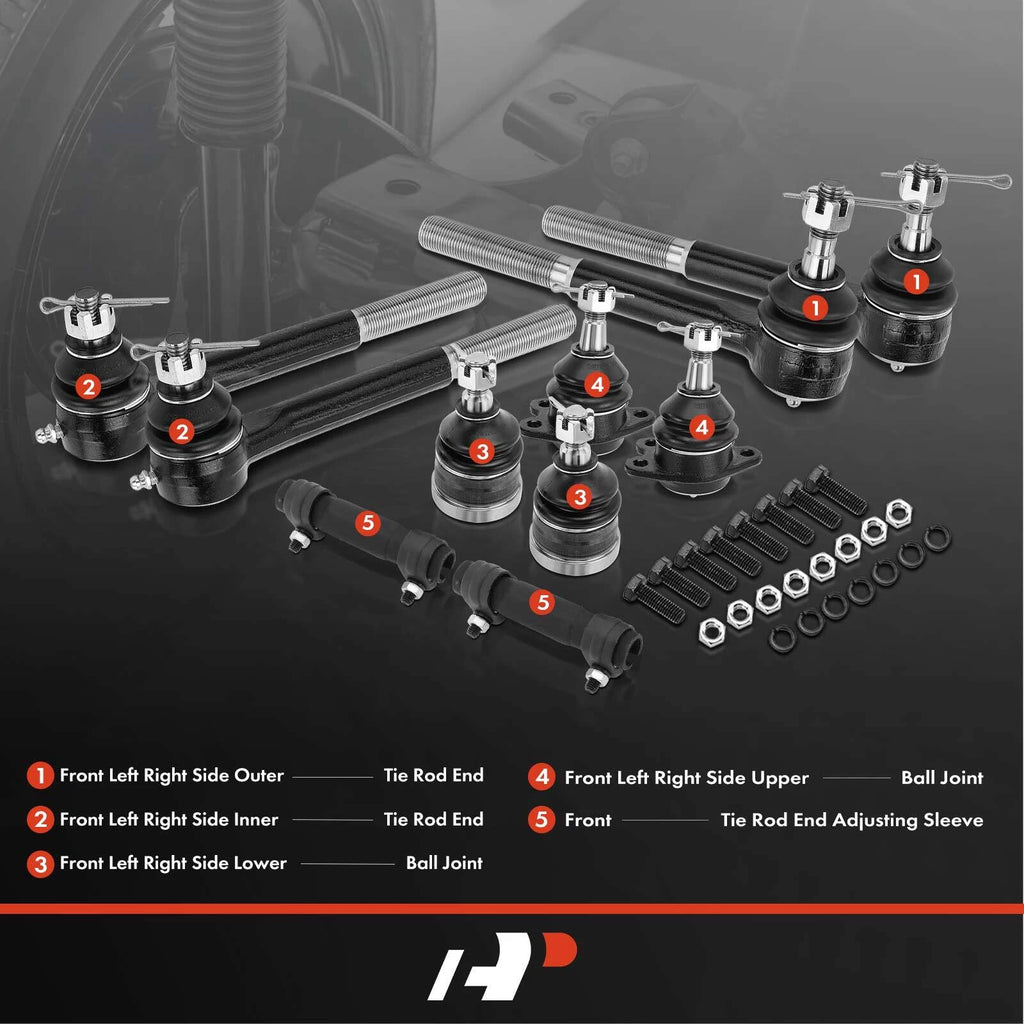 10x Front Ball Joints & Tie Rod Ends for Chevrolet C1500 Tahoe (1995â2000)