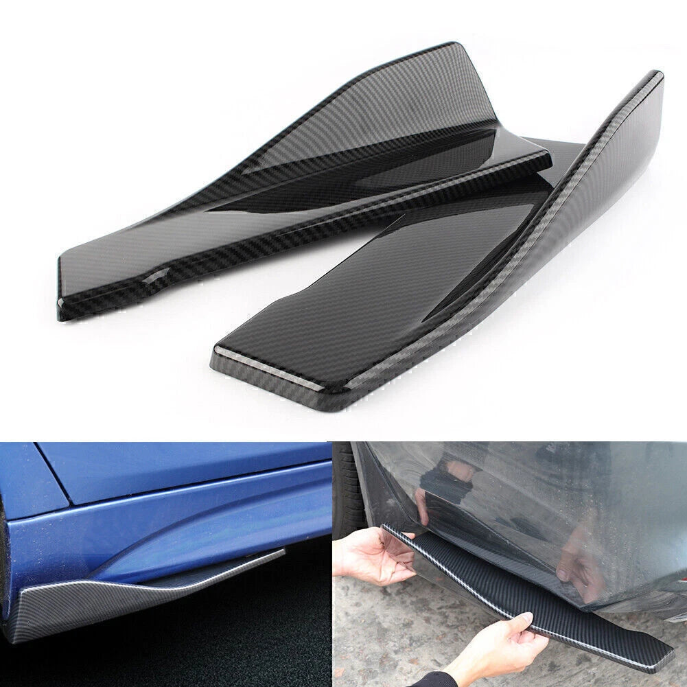 2X Universal Car Bumper Spoiler Rear Lip Side Skirt Rocker Wings 35cm Black