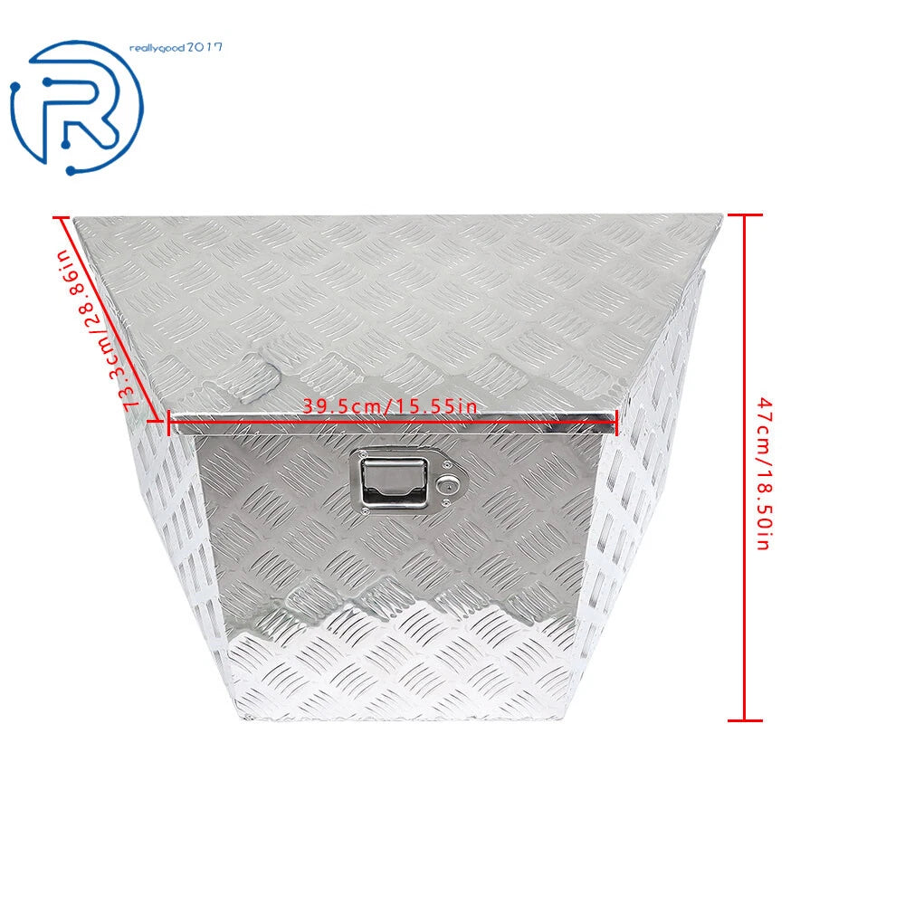 29" x 15" Aluminum Silver Trailer Tool Box for Camper Flatbed RV