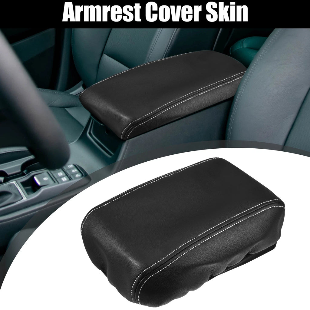 Armrest Box Cover for Subaru Forester (2013–2018) Faux Leather Black White