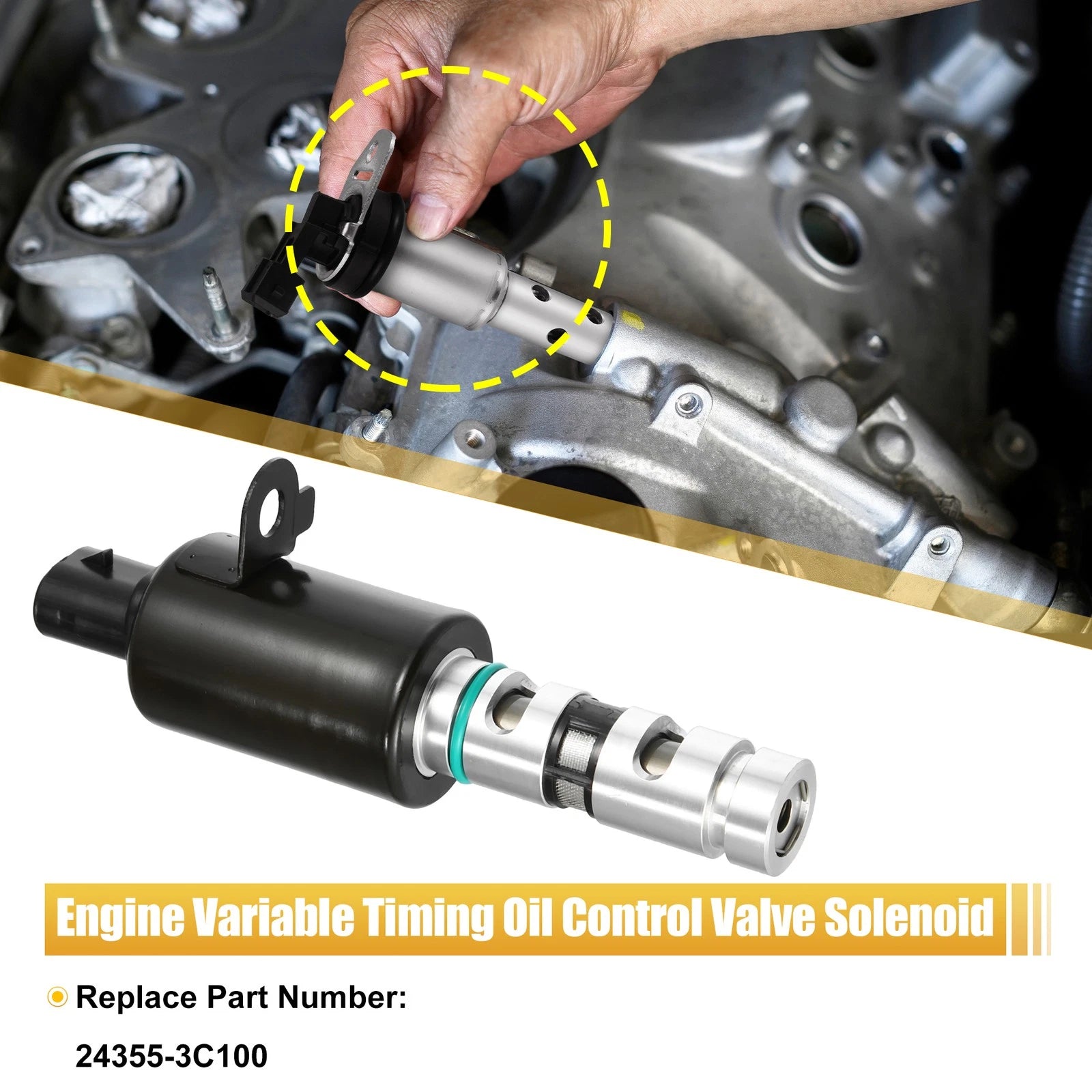 Camshaft Engine Oil Control Valve VVT Solenoid 24355-3C100 for Kia Sedona (2006–2010)