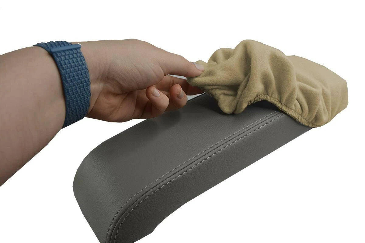 Fleece Console Lid Armrest Cover for Infiniti FX35 (2003–2005) Beige