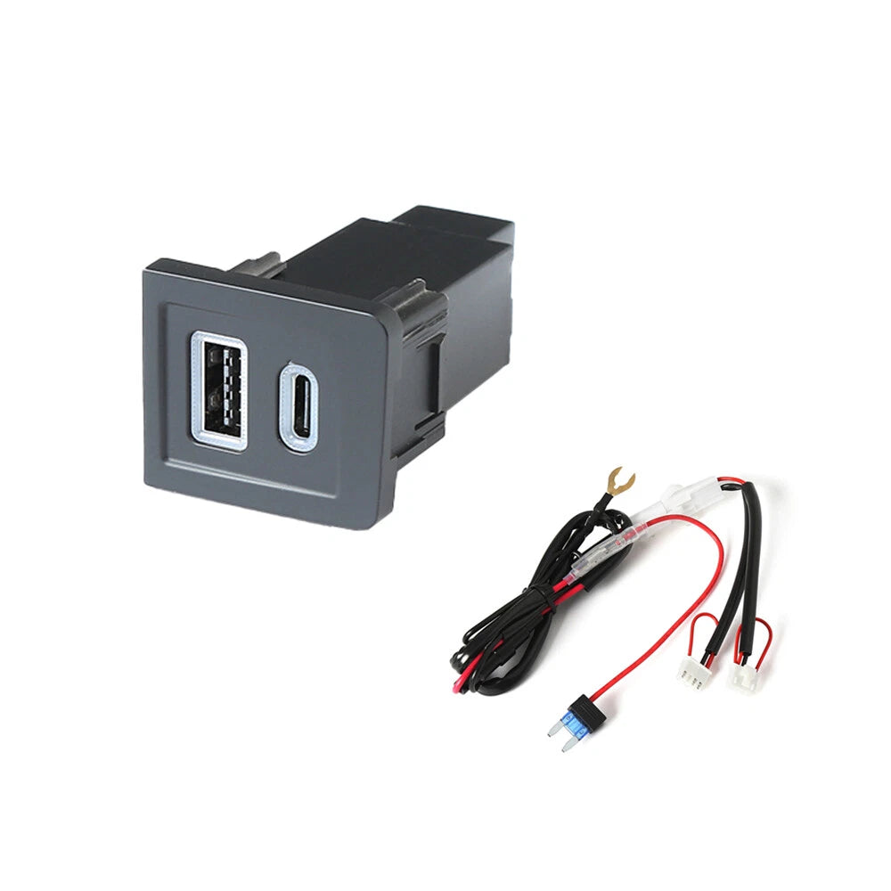 1x LED USB-C PD + USB-A QC3.0 Charger Upgrade Kit for Multivan T5 (2008–2015)