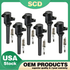 Pack of 6 Ignition Coil Platinum Spark Plug for Ford Escape (2003–2008) FD502
