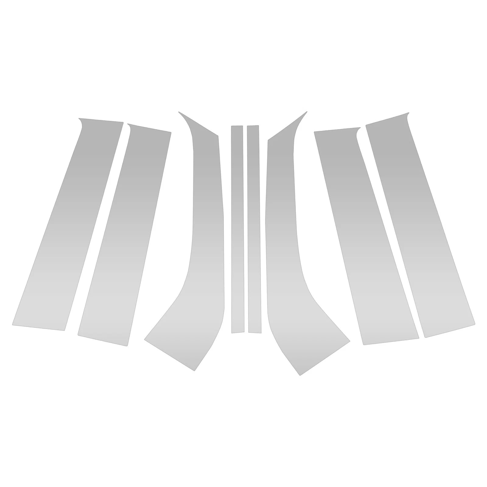 Set of 8 Door Pillar Window Trim for Ford Everest (2023–2024) Silver Tone