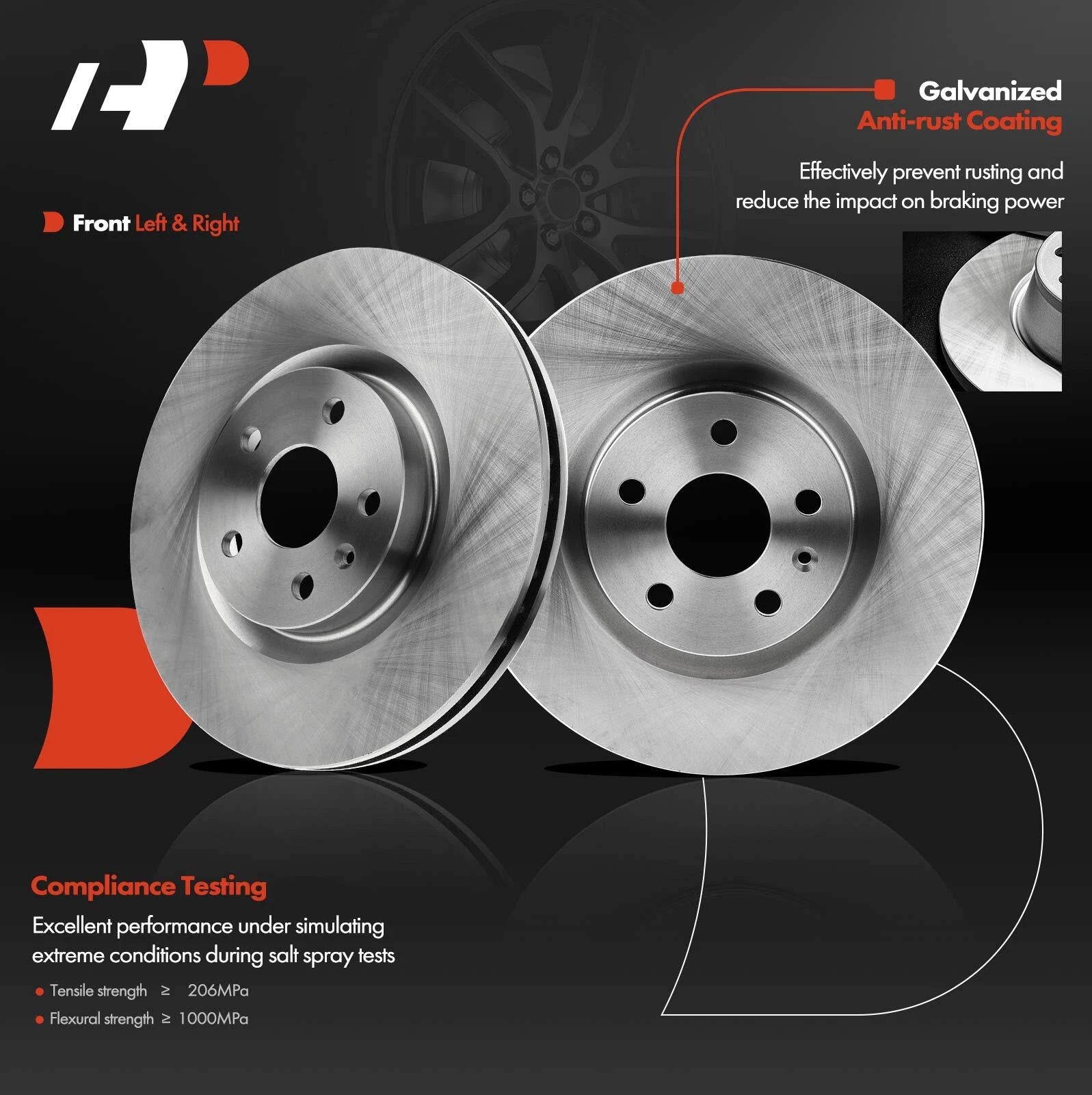 Front Disc Brake Rotors for Cadillac CTS (2008–2014) Buick Regal (2014–2017)