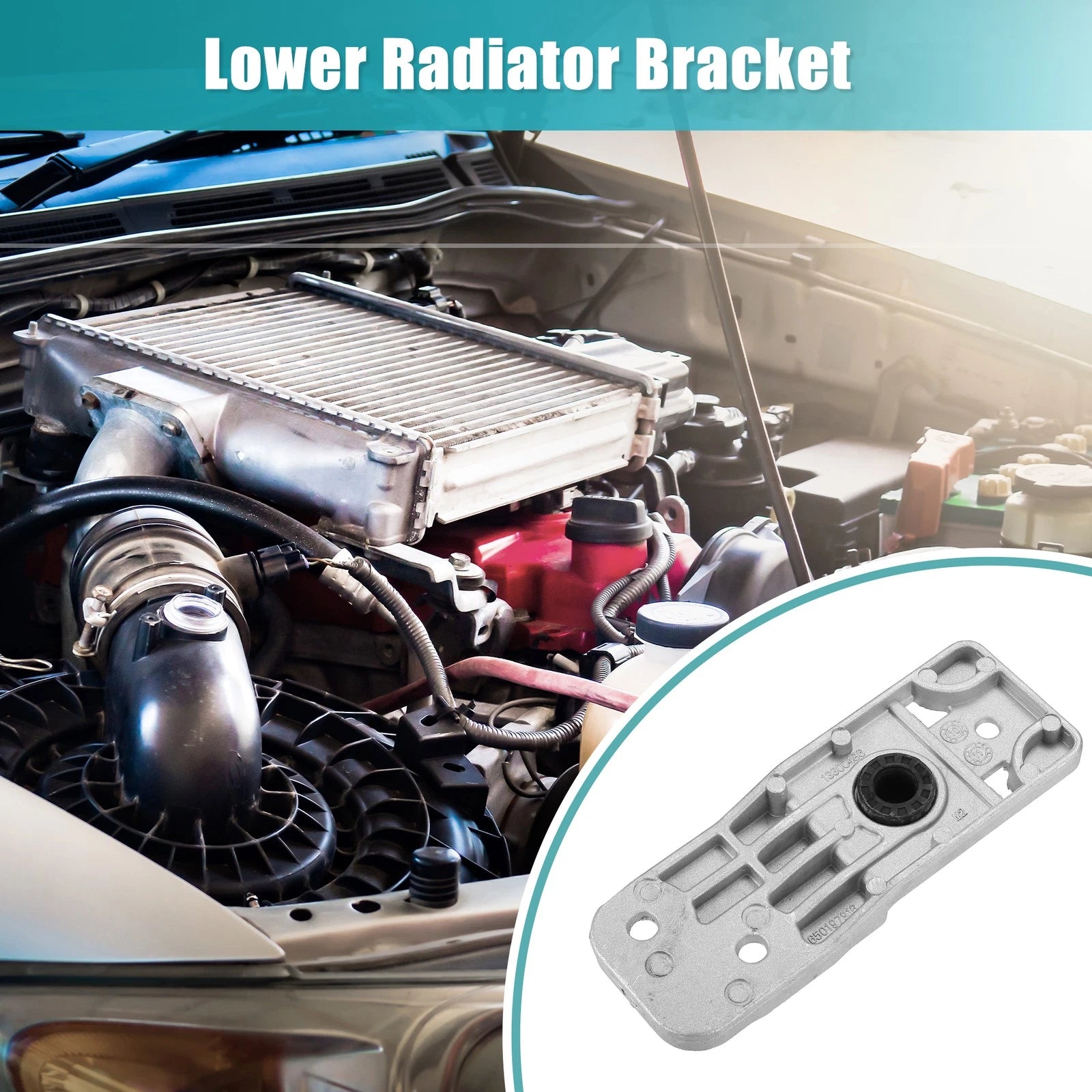 Set of 2 Lower Radiator Brackets with Rubber Cushion for Chevrolet
