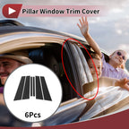 Door Pillar Window Trim for BMW 1-Series Hatchback (2008–2016) Carbon Fiber Black