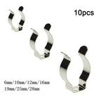 Set of 10 Stainless Steel Terry Clips for Tool Organization