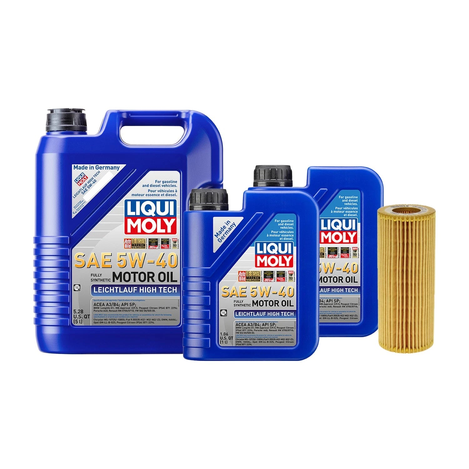 Oil Change Kit 7L Liqui Moly 5W-40 Mahle for Audi 3.0/3.2L