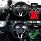 Custom Fit Silver Steering Wheel Trim for Benz CLA Class W117 (2012–2014)