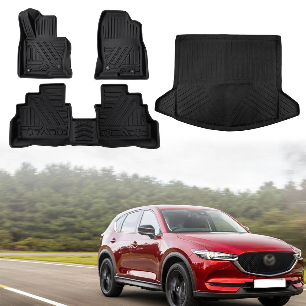 Set of 4 TPE Rubber Floor Mats for Mazda CX-5 (2017–2025)