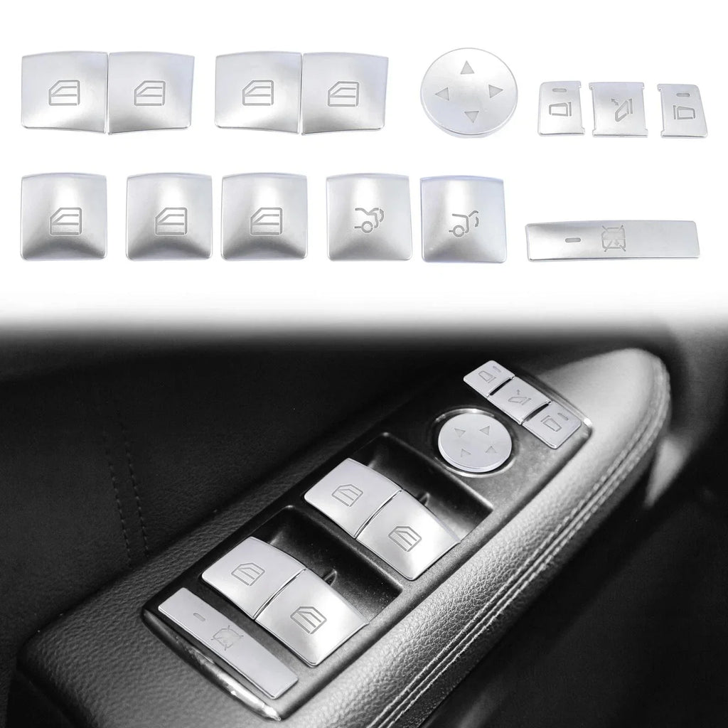 Door Armrest Window Switch Button Covers for Mercedes-Benz C200 C250 (2010-2014)