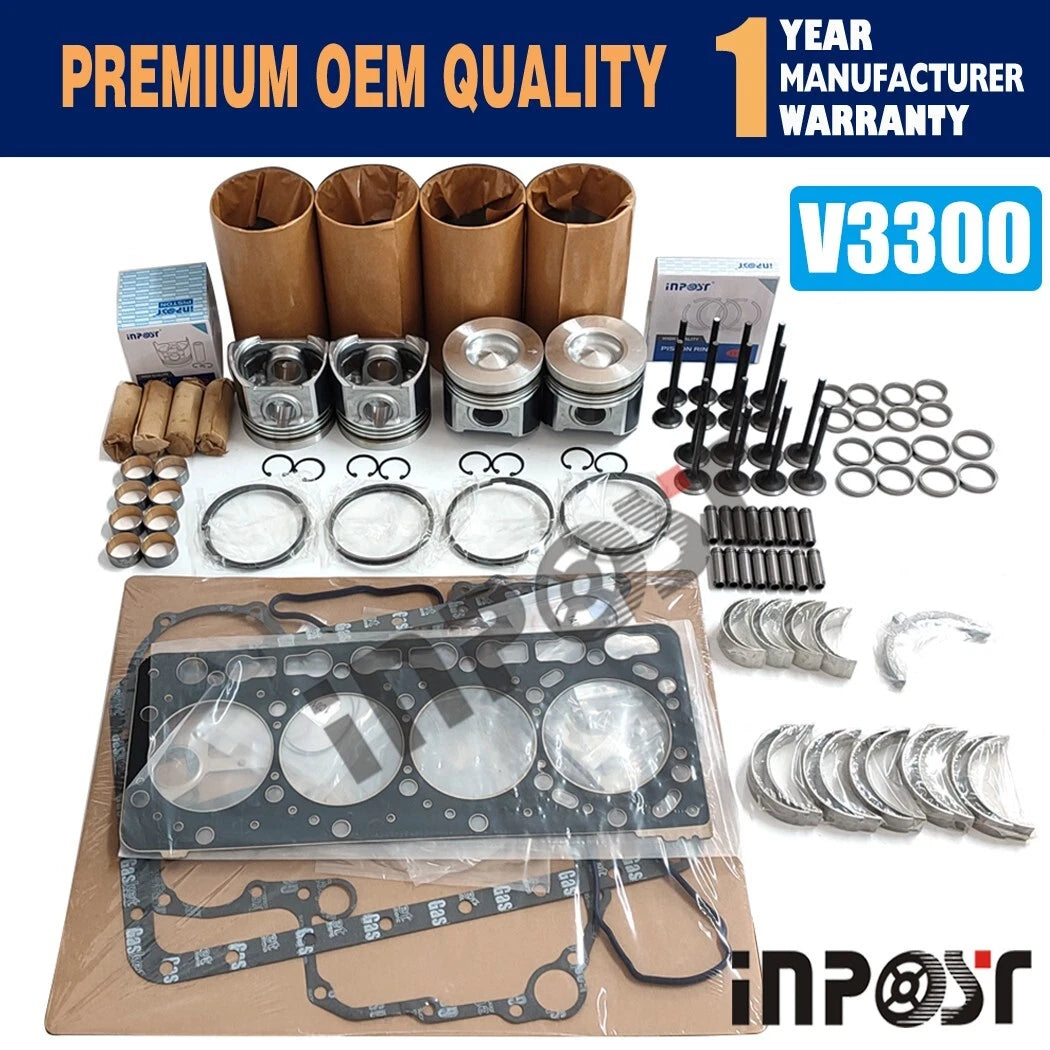 V3300 overhaul rebuild kit for Kubota V3300-DI-T Bobcat S220 S250 T225