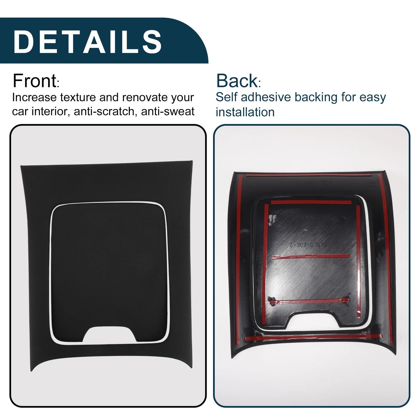 Set of 1 Center Console Panel Sticker for Mercedes-Benz EQE350 (2022–2024) Black
