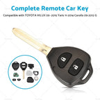 Car Remote Key for Toyota Hilux (2009–2015), Yaris (2011–2014), Corolla (2009–2012)