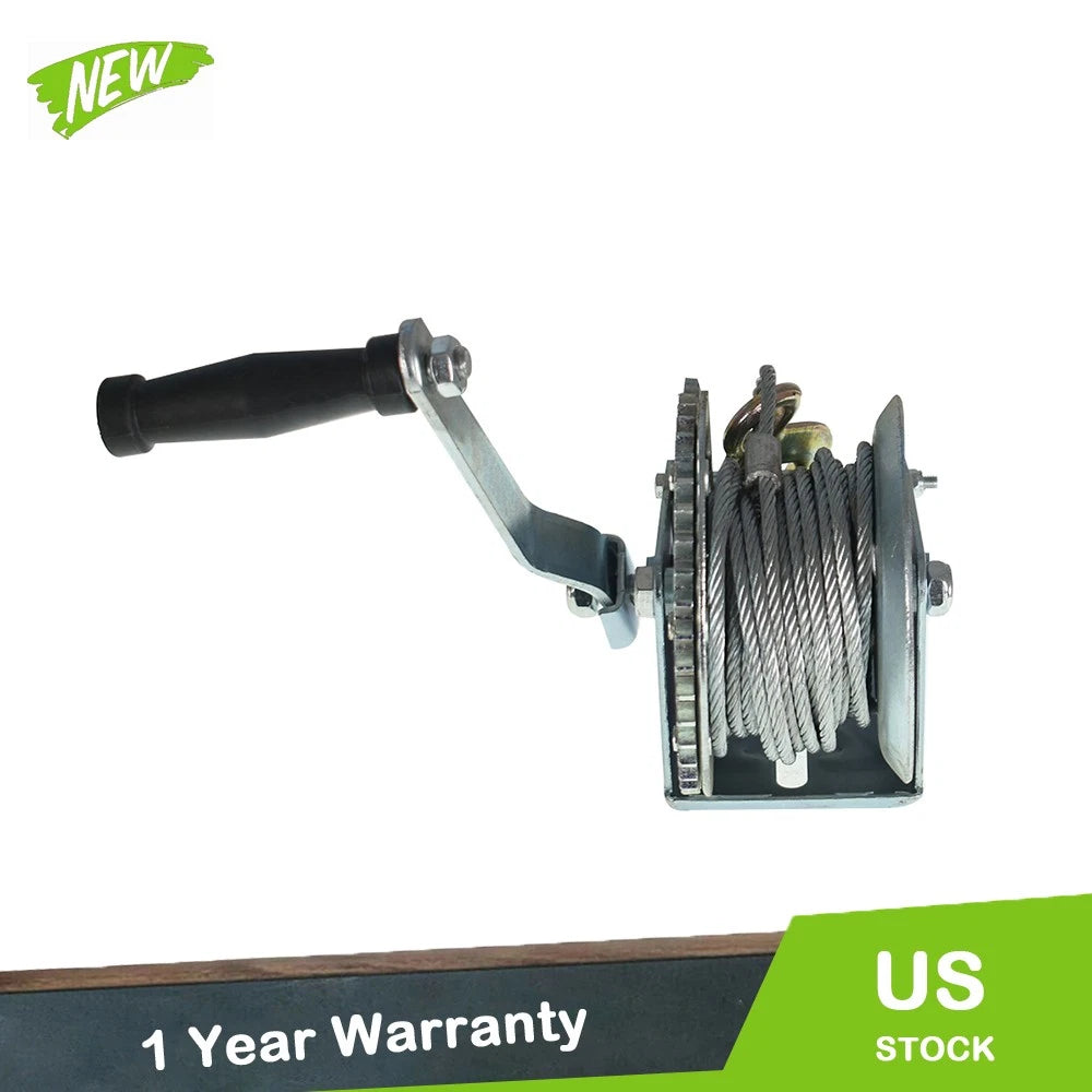 Manual Crank Winch for Truck 1500 lbs with 10m Rope (High Carbon Steel)