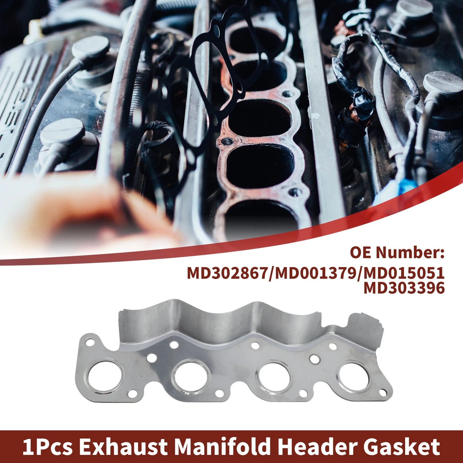 Exhaust Manifold Header Gasket for Mitsubishi Galant (1984–1992) MD302867