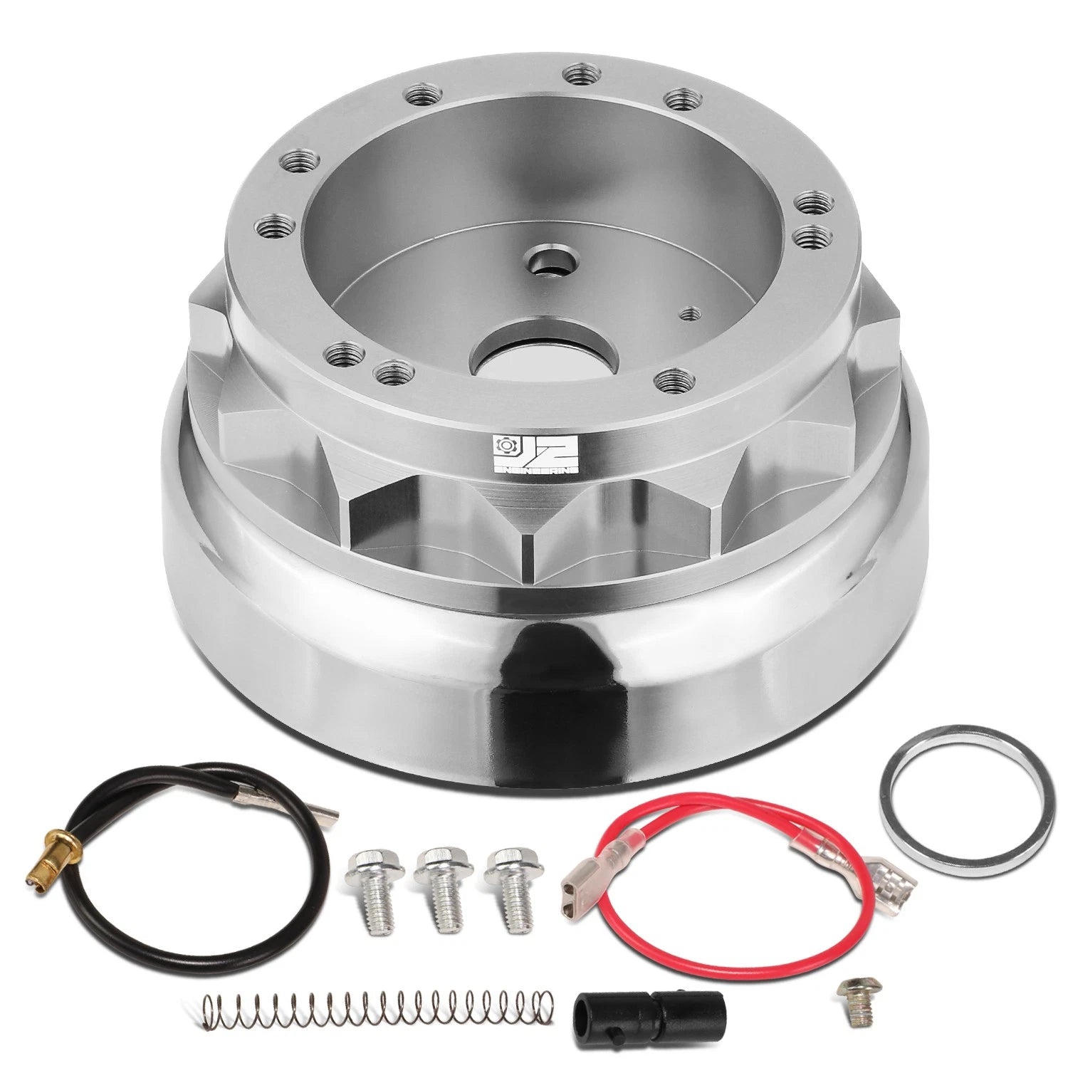 Steering Wheel Hub Adapter for Ford Fairlane Mustang (1965–1969) - Silver Aluminum 6-Bolt