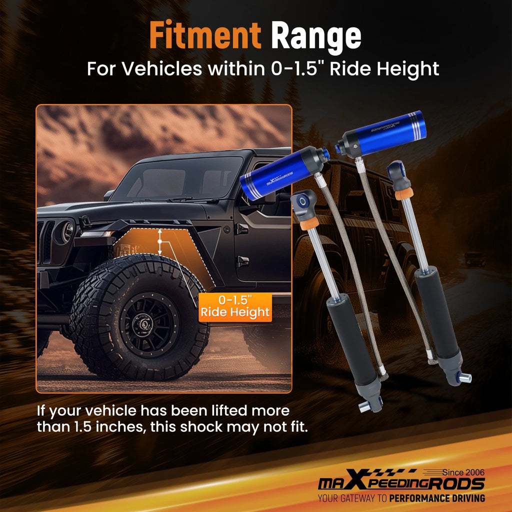 Mono Tube Front Reservoir Shocks for Jeep Wrangler JL (2018–2023)