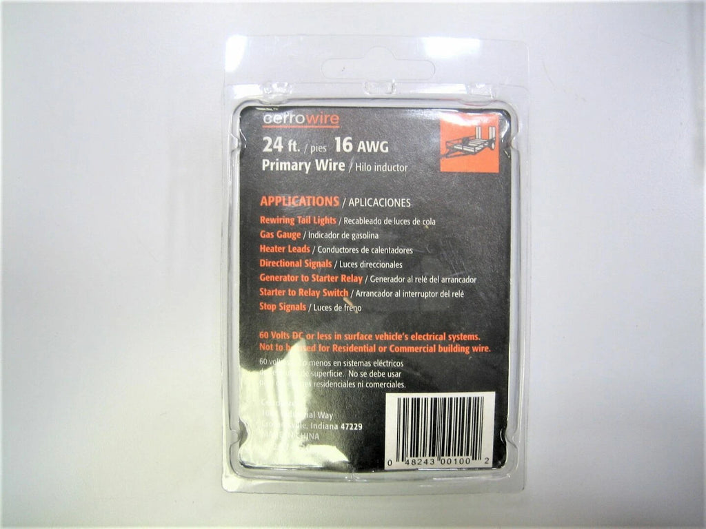 24ft 16 AWG Black Primary Wire for Marine Boat Trailer (Multi-Application)