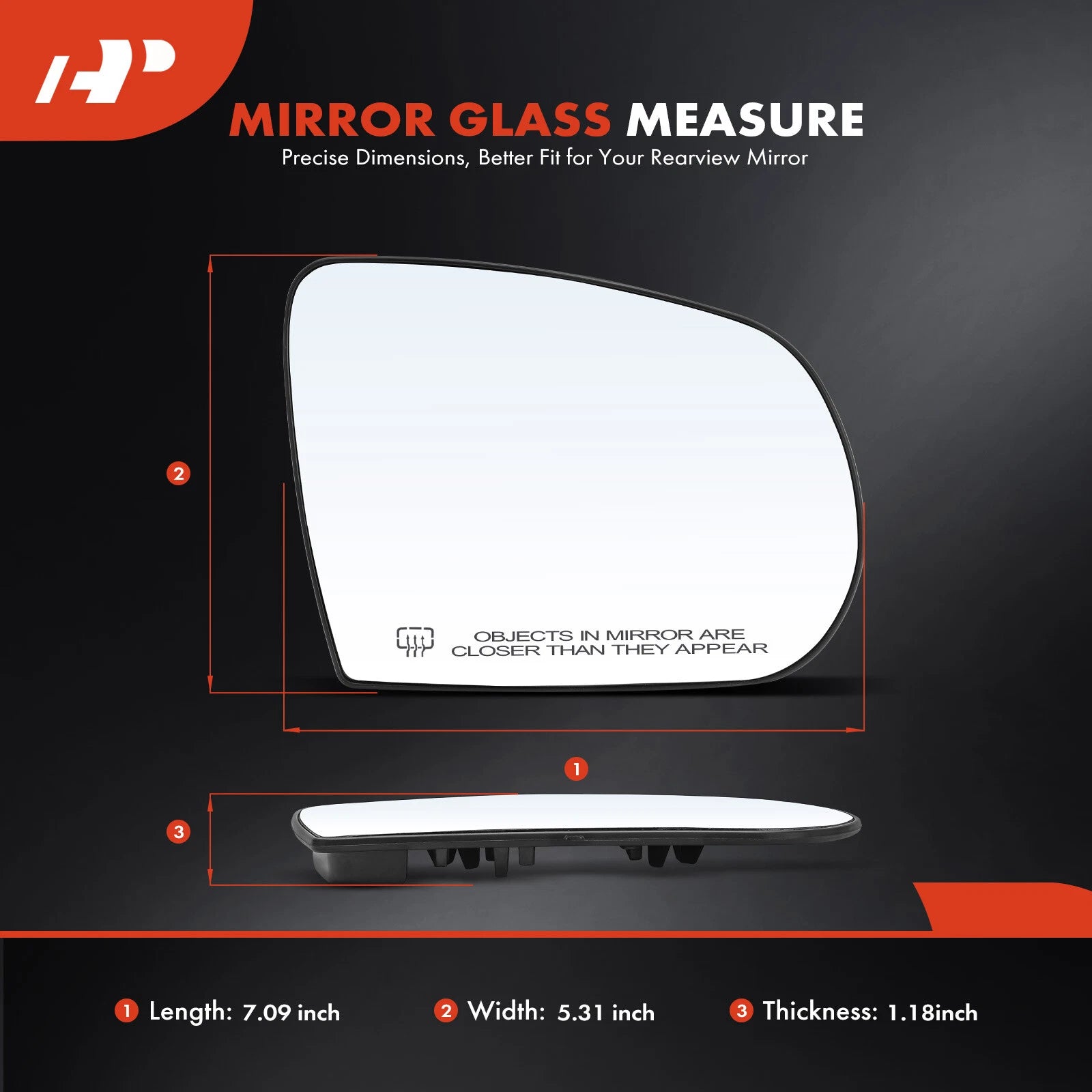 Heated Power Mirror Glass for Jeep Cherokee KL (2014–2023)