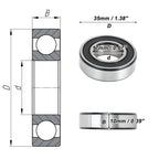 6003VV Deep Groove Ball Bearing for Scooter Skateboard Wheel (17x35x10mm)