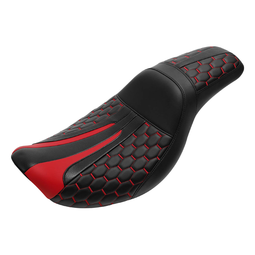 Two-Up Seat for Harley Dyna Low Rider FXDL (2006–2017) - Black Red