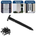 60 PCS 3 Inch Vinyl Fasteners for Shutter Mounting on Wood Aluminum Vinyl