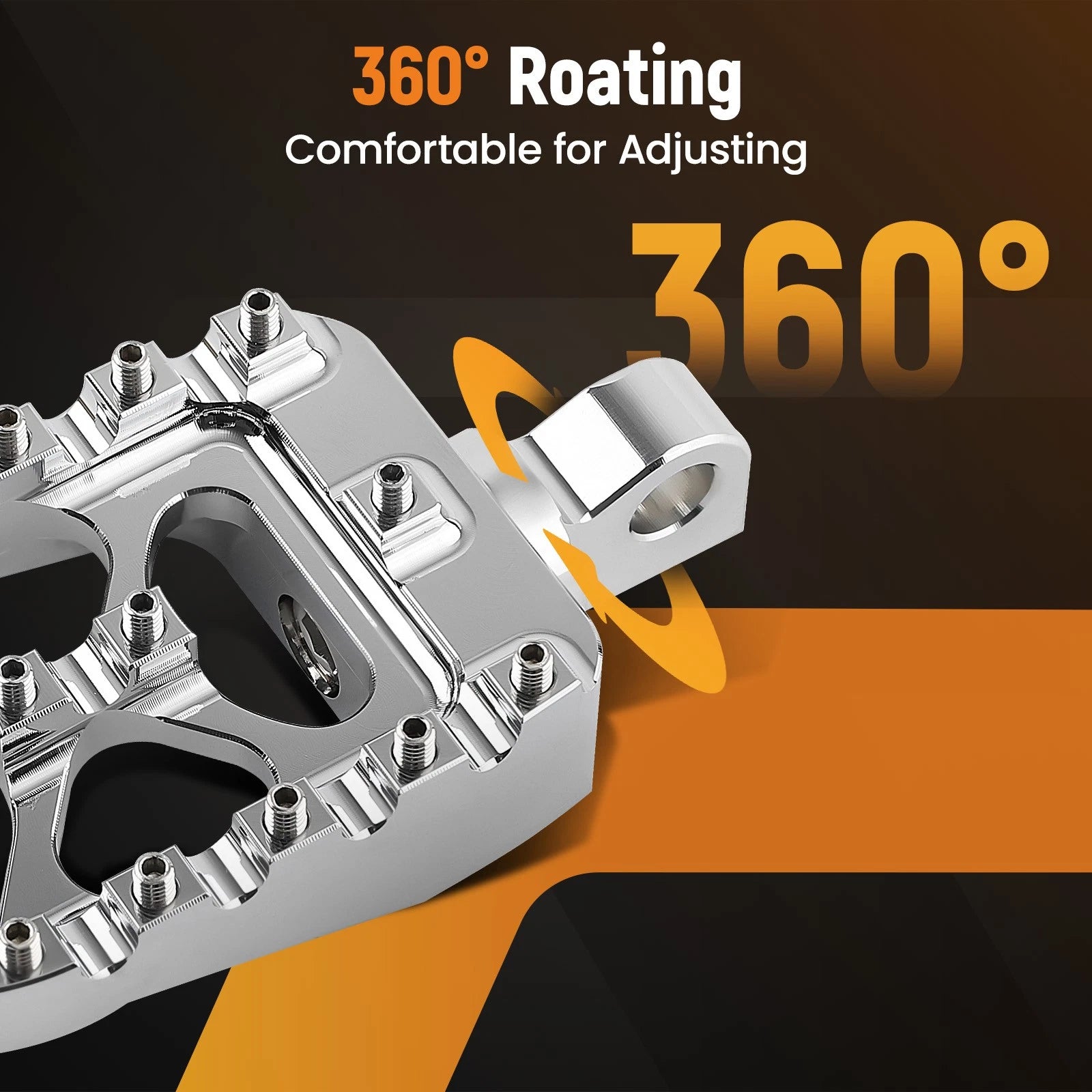 CNC Wide Fat Footpegs for Harley (360° Rotating, Chopper, Bobber Style)