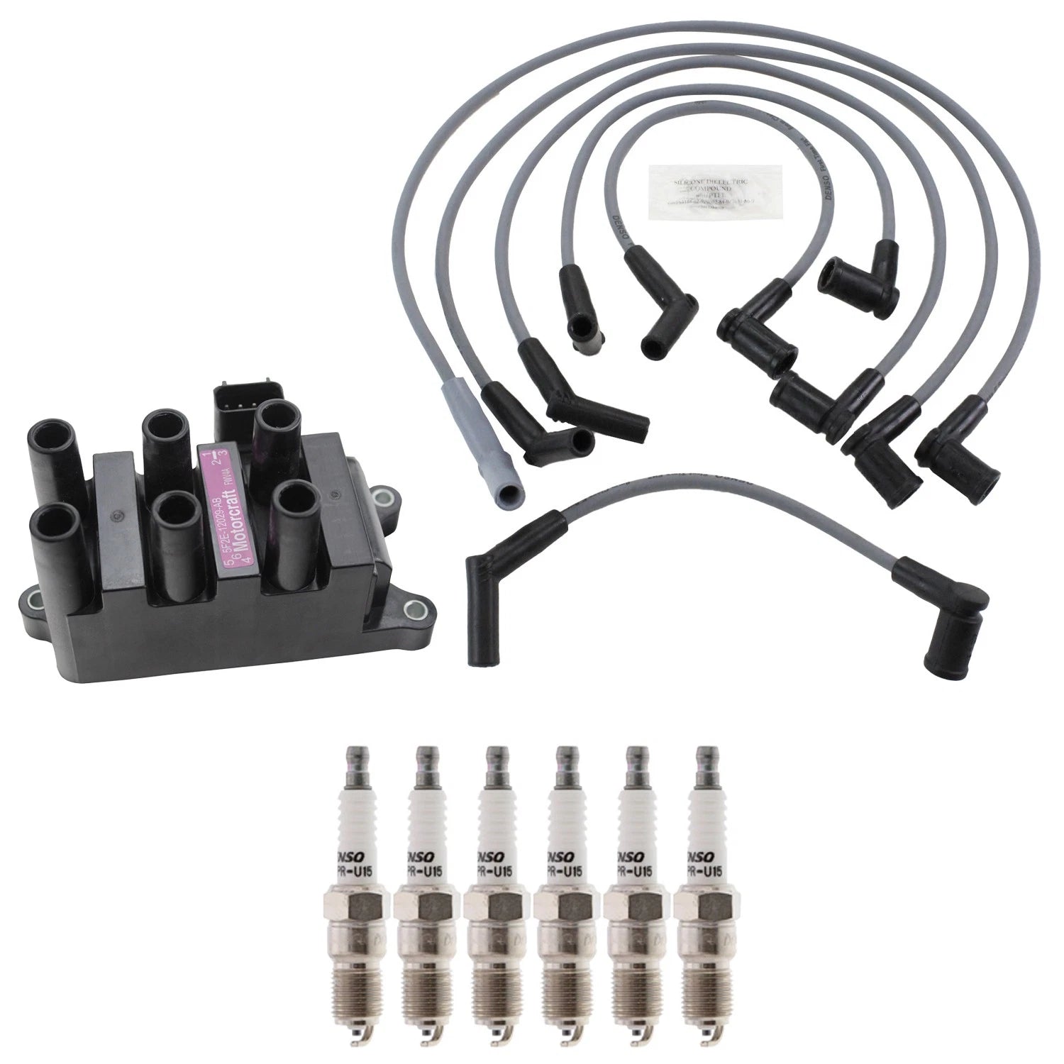 Ignition Coil & Spark Plug Wire Set for Ford Taurus V6 (1996–1999)