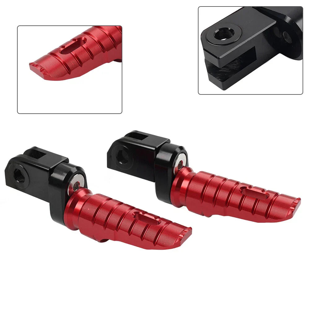 Red Front Footrests for Daytona 675, Street Twin 900 (2006-2024)