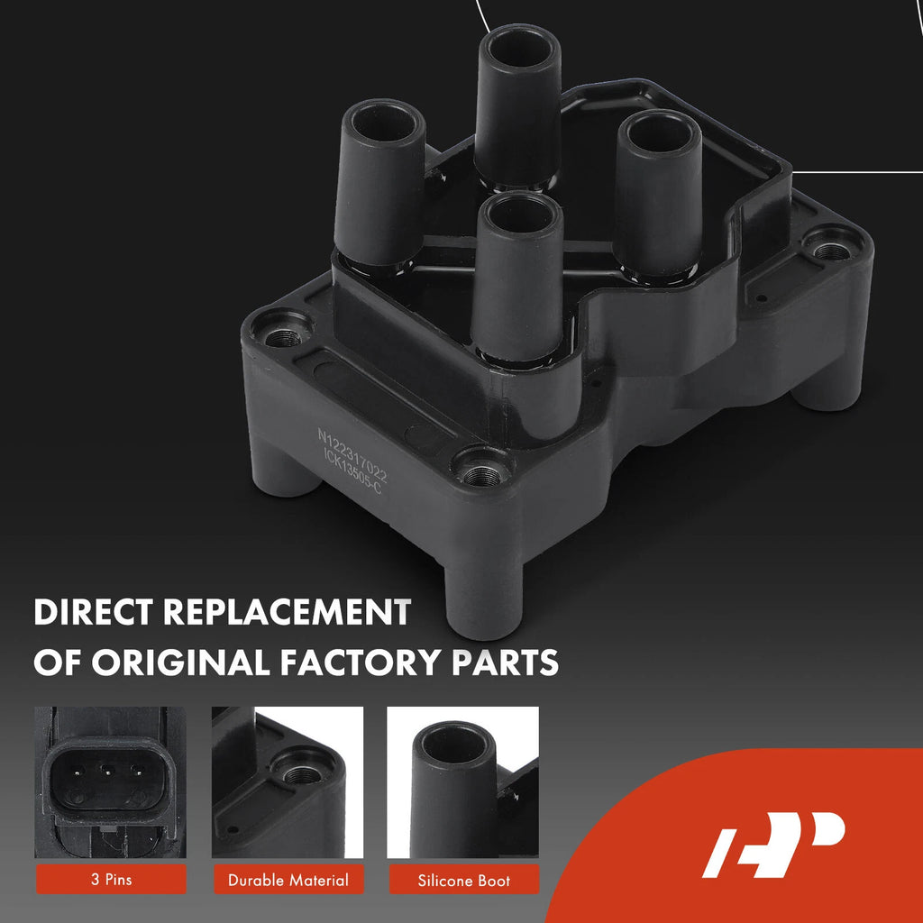 1x Ignition Coil & 4x Iridium Spark Plugs for Ford Fiesta (2011–2019)