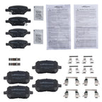 8pcs Ceramic Brake Pads Set for Saturn Aura (2007–2009) D1160 D1033