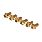 6pcs M6x35mm Titanium Torx Head Flange Bolts for Motor Bike Bicycle Gold