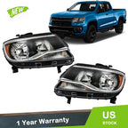 Headlights for Chevy Colorado (2015–2022) Halogen Driver & Passenger Side
