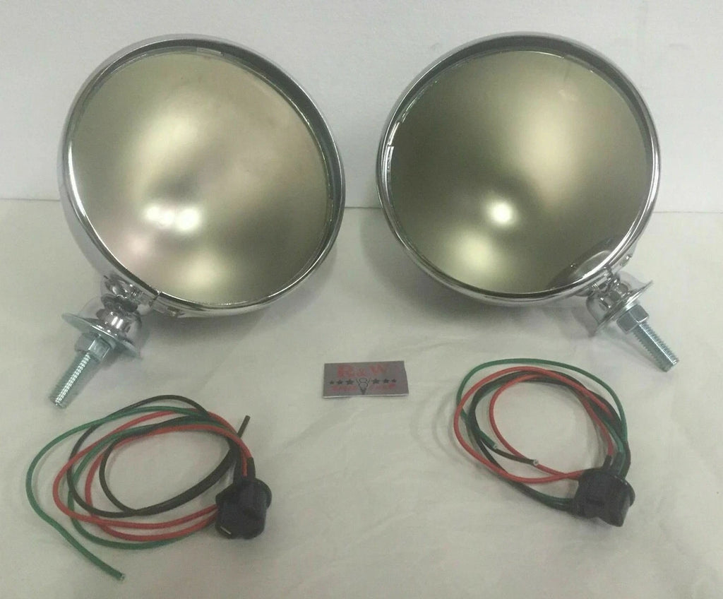 7 Inch Seal Beam Headlights with Bulbs for Ford FOMOCO Chrome Dietz Buckets (1953–1956)